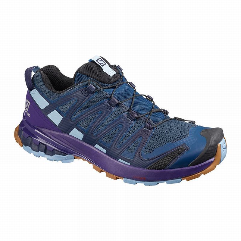 SALOMON UK XA PRO 3D V8 - Womens Hiking Shoes Navy/Purple Indigo,CDVN93054
